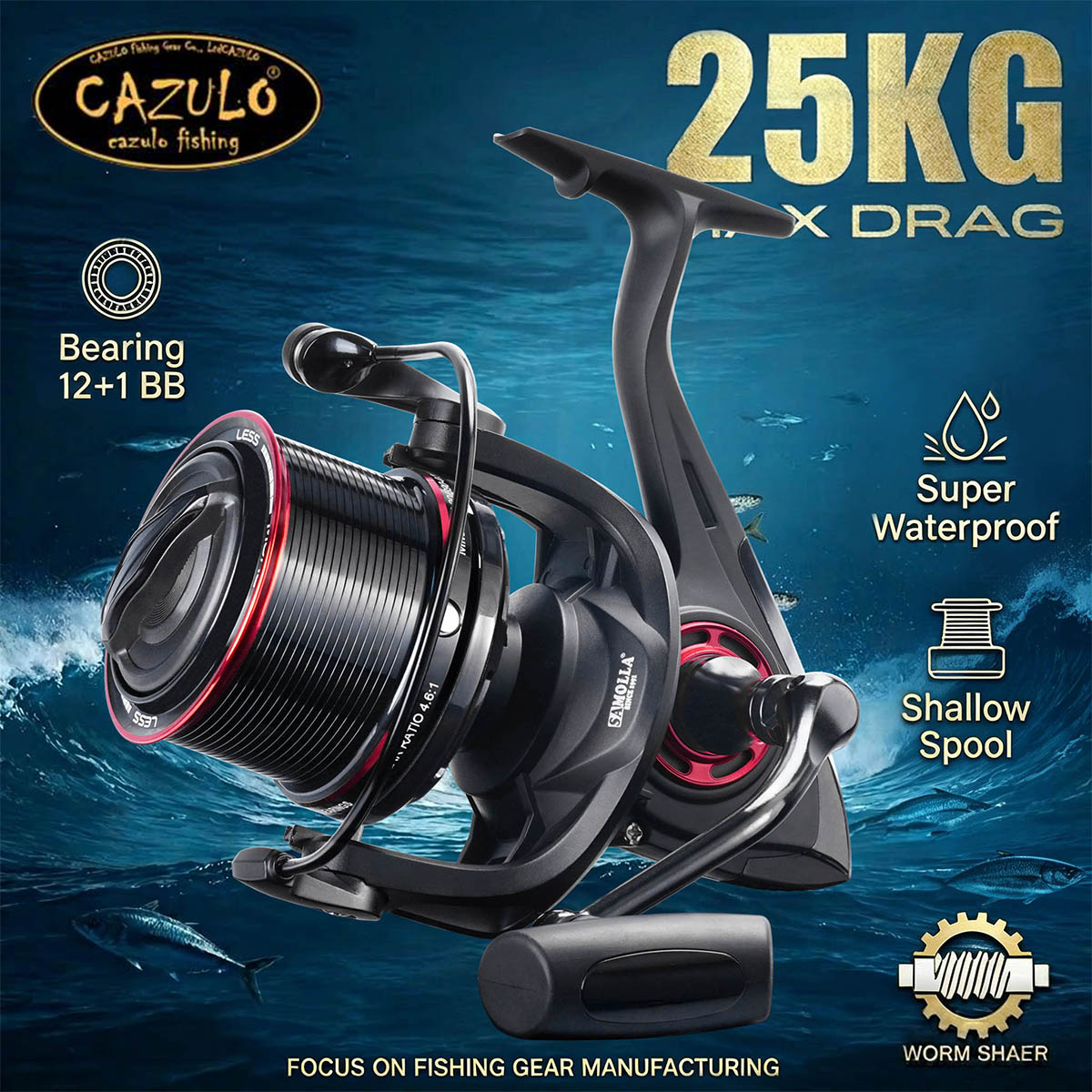 CAZULO Long Cast Spinning Reel - огляд і ціна Reel Drag Knob